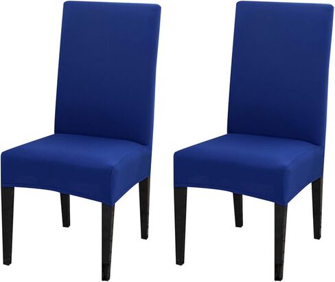 4 عبوات من أغطية كراسي الطعام، أغطية كراسي واقية قابلة للإزالة وقابلة للغسل من ألياف لدنة قابلة للتمدد لغرفة الطعام والمطبخ والفندق (وردي) in Kuwait