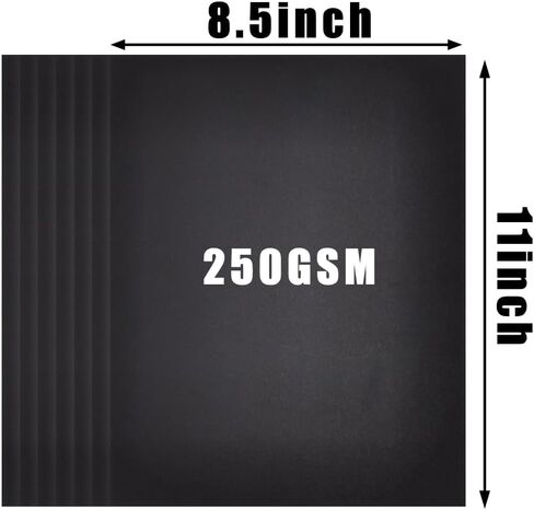 Black Cardstock, 8.5 x 11 Card Stock, 92lb/250gsm Thick Cover Stock, Heavyweight Printer Paper for Invitations, Scrapbooking, Crafting, DIY Projects, Decoration and Drawing(30 Sheets) in Saudi Arabia