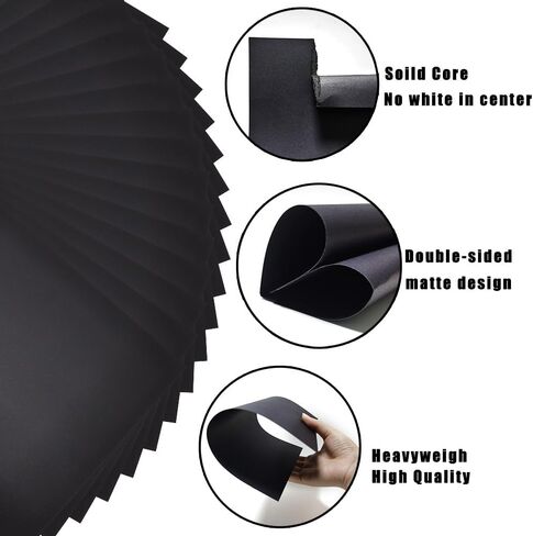 Black Cardstock, 8.5 x 11 Card Stock, 92lb/250gsm Thick Cover Stock, Heavyweight Printer Paper for Invitations, Scrapbooking, Crafting, DIY Projects, Decoration and Drawing(30 Sheets) in Saudi Arabia