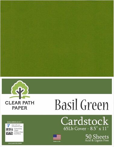 Clear Path Paper - Basil Green Cardstock - 8.5 x 11 inch - 65Lb Cover - 50 Sheets in Saudi Arabia