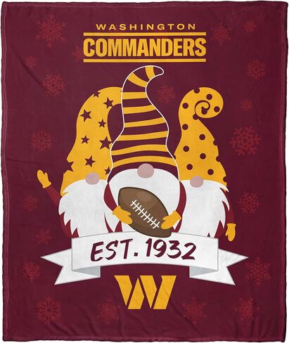 Northwest NFL Washington Commanders Gnomie Love Silk Touch Throw Blanket, Team Colors, 50" x 60" in Saudi Arabia
