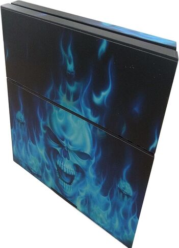Blue Flame Skull Fire Skull متوافقة مع PS4™ متوافقة مع Playstation™ 4 Skin المتوافقة مع Dualshock™ Full Body Skin in Kuwait