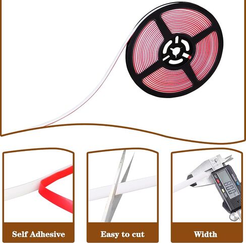 Soyizom Decorative Tape Ceramic Gaps Tile Edges Tape Caulk Strip for Stove, Sink, Toilet, Tile Edge, Wall Corner,Baseboard,Floor(White,8mm W x 600mm Long) in Saudi Arabia