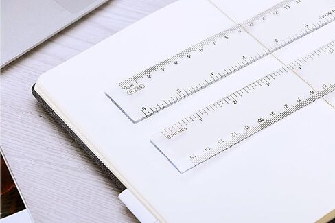 مسطرة بلاستيكية مستقيمة صلبة مقاس 6 بوصات، 4 عبوات من فياكي، مسطرة مرنة شفافة مع بوصات وأداة قياس مترية لمكتب مدرسة الطلاب، شفافة in Kuwait