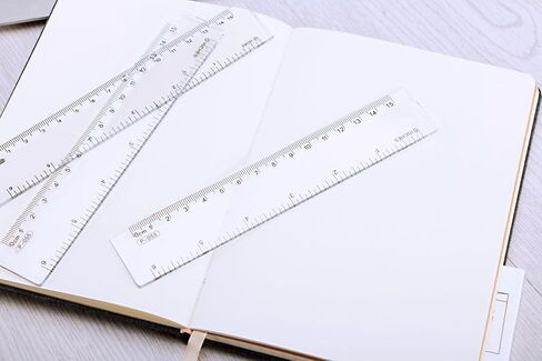 مسطرة بلاستيكية مستقيمة صلبة مقاس 6 بوصات، 4 عبوات من فياكي، مسطرة مرنة شفافة مع بوصات وأداة قياس مترية لمكتب مدرسة الطلاب، شفافة in Kuwait