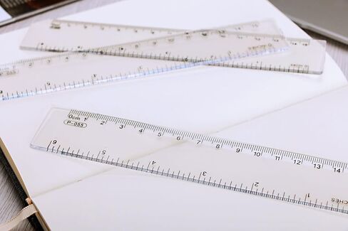 مسطرة بلاستيكية مستقيمة صلبة مقاس 6 بوصات، 4 عبوات من فياكي، مسطرة مرنة شفافة مع بوصات وأداة قياس مترية لمكتب مدرسة الطلاب، شفافة in Kuwait