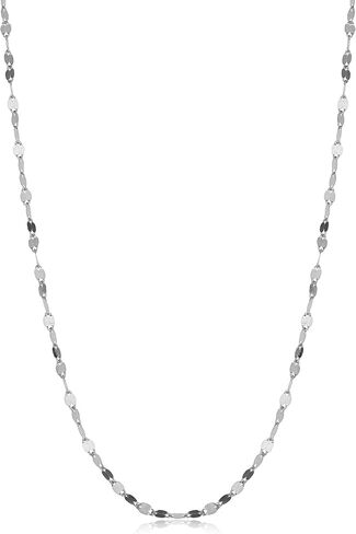 Kooljewelry 10k الذهب الأبيض 1.9 ملم قلادة وصلة مرآة مسطحة in Saudi Arabia