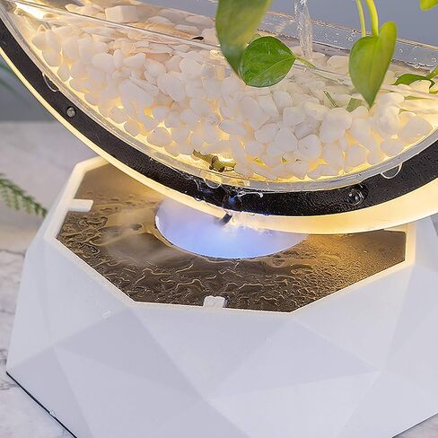 crapelles Tabletop Waterfall Indoor Fountain, for Home Office Landscape Decor fengshui Gift, Design Element Yellow Blue red Tricolor Glass Flower Modern Zen in Kuwait