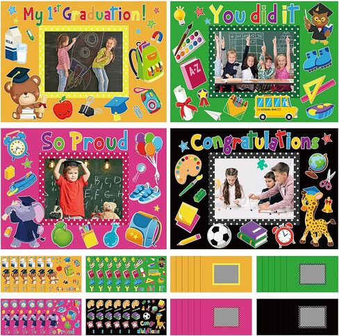 24 Sets Graduation Picture Frame Congrats Grad Party Favor Kindergarten DIY Craft Picture Frame School Photo Frame Craft Kits for Kids Arts Craft Preschool Party Decoration Classroom Game Activities in Saudi Arabia