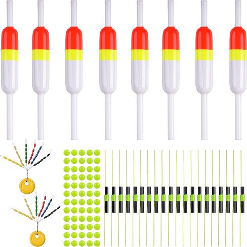 Wood Slip Bobbers Fishing Rubber Bobber Beads Stopper Bobber Stops and Beads Fishing Floats and Bobbers Kit in Saudi Arabia