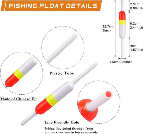 Wood Slip Bobbers Fishing Rubber Bobber Beads Stopper Bobber Stops and Beads Fishing Floats and Bobbers Kit in Saudi Arabia