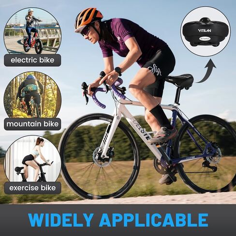 VITILAN Comfortable Bike Seat, Bicycle Seat for Men & Women with Dual Shock Absorbing Ball, Waterproof Bicycle Saddle Universal Replacement Fit for Cycling Bikes in Saudi Arabia