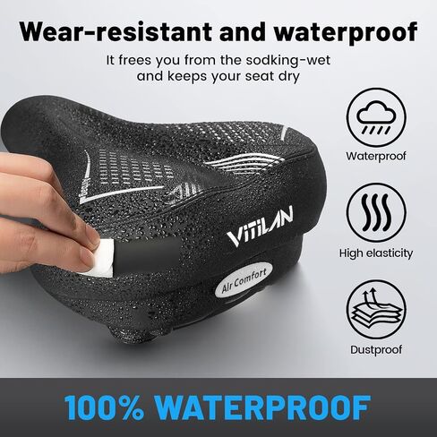 VITILAN Comfortable Bike Seat, Bicycle Seat for Men & Women with Dual Shock Absorbing Ball, Waterproof Bicycle Saddle Universal Replacement Fit for Cycling Bikes in Saudi Arabia