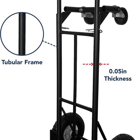 شاحنة يدوية قابلة للتحويل من الفولاذ بوزن 800 رطل من Olympia Tools مع عجلات هوائية مقاس 10 بوصات للاستخدام المنزلي والمكتبي in Saudi Arabia