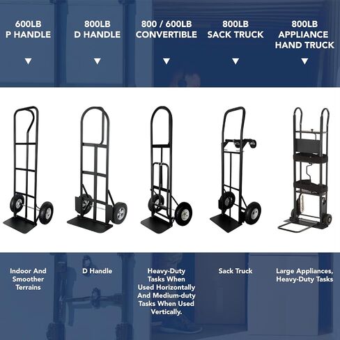 شاحنة يدوية قابلة للتحويل من الفولاذ بوزن 800 رطل من Olympia Tools مع عجلات هوائية مقاس 10 بوصات للاستخدام المنزلي والمكتبي in Saudi Arabia