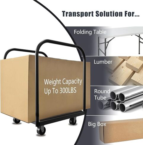 عربة منصة ناعمة، عربة طاولة مسطحة ناعمة قابلة للطي بعمودين مع عجلة دوارة 4 بوصة سعة تخزين طاولة قابلة للطي 8 قطع شاحنة منصة ناعمة مع حزام هدية مكون من قطعتين و4 قطع حصيرة EVA لتحريك الخشب الرقائقي، صندوق... in Kuwait