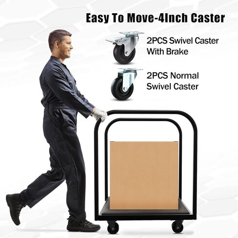 عربة منصة ناعمة، عربة طاولة مسطحة ناعمة قابلة للطي بعمودين مع عجلة دوارة 4 بوصة سعة تخزين طاولة قابلة للطي 8 قطع شاحنة منصة ناعمة مع حزام هدية مكون من قطعتين و4 قطع حصيرة EVA لتحريك الخشب الرقائقي، صندوق... in Kuwait