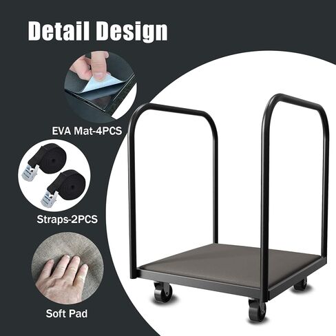 عربة منصة ناعمة، عربة طاولة مسطحة ناعمة قابلة للطي بعمودين مع عجلة دوارة 4 بوصة سعة تخزين طاولة قابلة للطي 8 قطع شاحنة منصة ناعمة مع حزام هدية مكون من قطعتين و4 قطع حصيرة EVA لتحريك الخشب الرقائقي، صندوق... in Kuwait