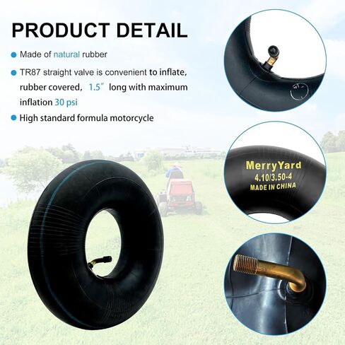 عبوتان من الأنابيب الداخلية مقاس 4.10/3.50-4 بوصة، وجذع الصمام المنحني TR87، وضيق الهواء العالي، واستبدال شديد التحمل للشاحنة اليدوية، وعربات اليد، والجزازات، وعربة المرافق، والمزيد لعجلات 410/350-4 in Kuwait