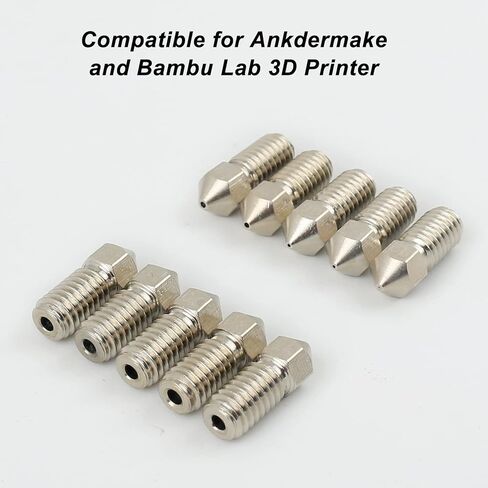 ترقية فوهة الطابعة ثلاثية الأبعاد المطلية بـ PTFE لـ Ankermaker M5 نصائح الطارد المضادة للالتصاق 0.2 0.4 0.6 0.8 1.0 مم حزمة متنوعة (10 قطع) in Kuwait