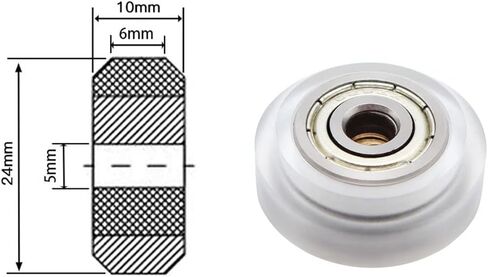 53 PCS 3D Printer Wheel Polycarbonate Pulley (13 PCS Polycarbonate Wheels, 10 PCS Hexagnal eccentric spacer 6mm, 20 PCS Round Column 6mm, 10pcs Screws for 3D Printer Roller Replacement in Saudi Arabia