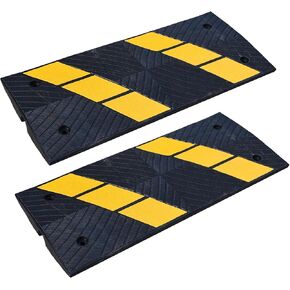 35 بوصة منحدر كبح من المطاط للسيارة لممر 2 حزمة ، جسر عتبة المطاط الثقيلة مسارات جسر كبح ، مع خطوط عاكسة صفراء ، منحدرات للشاحنات ، السيارات ، الدراجات البخارية ، منحدر كرسي متحرك in Kuwait