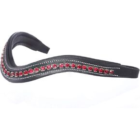 Exion Horse Browband لللجام الإنجليزي | شكل منحني ناعم مبطن مع browband الكريستال بلينغ حصان للعرض والاردين | بلورات in Kuwait
