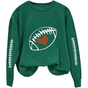 Game Day Sweatshirt Women Football Graphic Crewneck Sweatshirts Loose Casual Long Sleeve Pullover Tops Shirts 2025 in Saudi Arabia