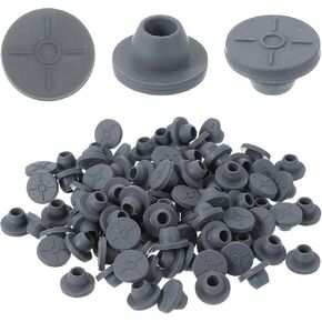PATIKIL 13mm Vial Rubber Stoppers, 100 Pack Mushroom Injection Ports Stopper for Opening Glass Vials and Liquid Culture Jars Bottles Tanks, Gray in Saudi Arabia