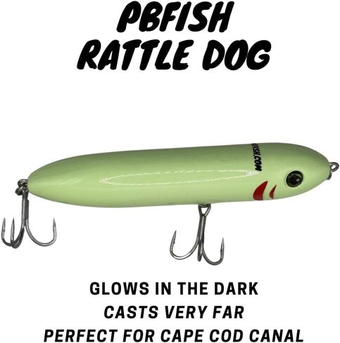 Pbfish Topwater Spook Fishing Eugh for Big Striped Bass Houd Walk Walk the Dog Action Tash Floating Floating Floating ومياه عذبة خطاطين قوية جدًا وخواتم مقسمة للأسماك الكبيرة in Kuwait