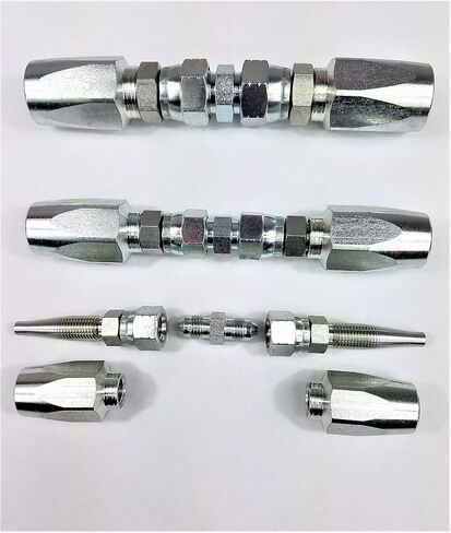 (3pcs) Hydraulic Hose Repair Kits for 1/4, 3/8, 1/2 ID R2 Hose - Reusable Field Repair Fittings in Saudi Arabia