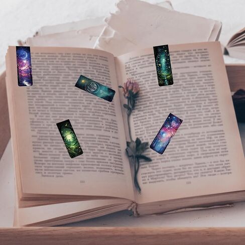المرجعية المغناطيسية الخيالية هدايا - 48 أجهزة كمبيوتر فريدة من نوعها Starry Night Sky Space Planets Charm Moon Book Book علامات قراءة عشاق الجزء الأكبر علامات صفحة رائعة in Kuwait
