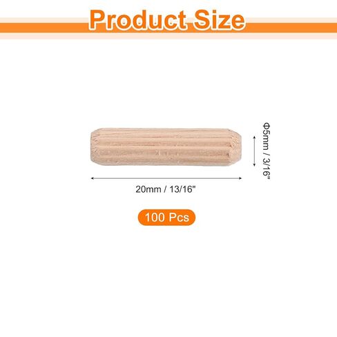 UXCELL 100PCS 3/16 "× 13/16" دبابيس وذرها الخشبية ، قضبان أمواد خشبية ، أثاث خشبي مزدهر ، دبوس خشبي ، مزدهر من أجل الحرف ، مشاريع DIY in Saudi Arabia