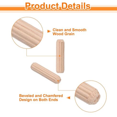 UXCELL 100PCS 3/16 "× 13/16" دبابيس وذرها الخشبية ، قضبان أمواد خشبية ، أثاث خشبي مزدهر ، دبوس خشبي ، مزدهر من أجل الحرف ، مشاريع DIY in Saudi Arabia