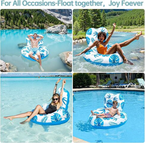 [2025 New Model] Pool Floats - Inflatable Pool Floats with Cup Holders,Unibody Pool Lounger Float with Handle，Ideal Pool Toys for Pools,Beach,Lakes, Rivers,Water Party 2025 Beach Vacation Essentials in Saudi Arabia