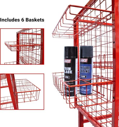 Paint Prep Cart with Masking Paper Dispenser - Holds 12" & 24" Masking Paper Rolls, 66lb Load Capacity per Each Shelf, Automotive Body Cart, Auto Shop Organization in Saudi Arabia