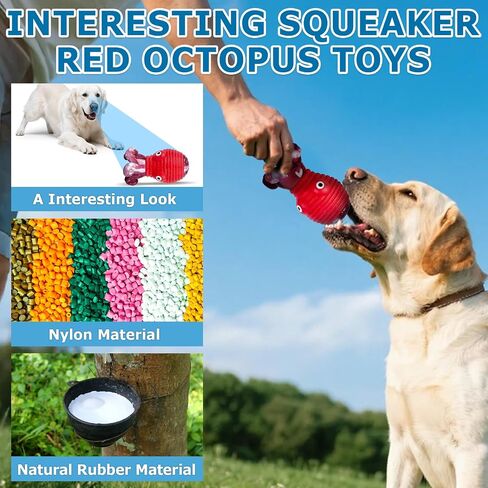 Dog Toys for Aggressive Chewers, Indestructible Dog Toy, Durable Octopus Squeaky Dogs Chew Toys for Medium and Large Breed—Keep Dogs Busy for Summer Pool Party, Outdoor Travel, Blue in Saudi Arabia
