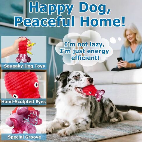 Dog Toys for Aggressive Chewers, Indestructible Dog Toy, Durable Octopus Squeaky Dogs Chew Toys for Medium and Large Breed—Keep Dogs Busy for Summer Pool Party, Outdoor Travel, Blue in Saudi Arabia