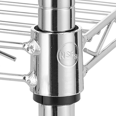 NSF Heavy Duty Wire Utility Cart with Wheels, for Kitchen, Bathroom, Bedroom, Office, Living Room, Commercial Industrial carts, Silver (39.5X19.5-2layer) in Saudi Arabia