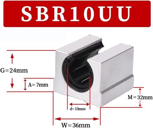 4pcs SBR10UU SBR12UU SBR16UU SBR10LUU SBR12LUU Linear Bearing 10mm 12MM Linear Slider(SBR16UU) in Kuwait