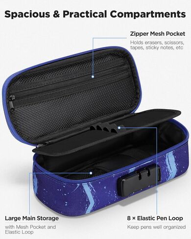 Zannaki Mesh Large Pencil Case,Expandable Pencil Bag with Large Compartments,Big Capacity Pencil Pouch Organizer with Zipper, Portable Stationery Pen Bag,Deformable School Supplies For Teen Girls Boys in Saudi Arabia