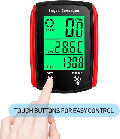 Bike Computer,Wired Bike Computer 19 Functions Touch Bike Speedometer Waterproof Bicycle Computer with Backlight in Saudi Arabia