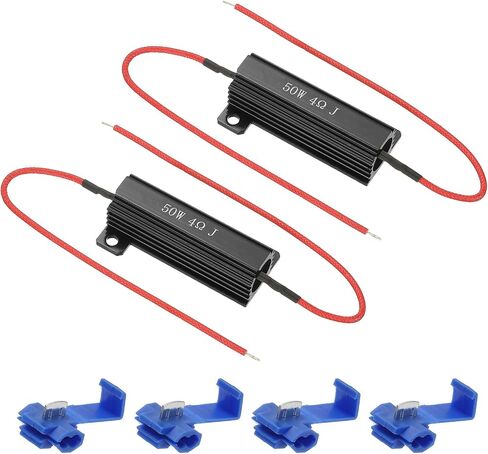 PATIKIL 50W 1 Ohm Aluminum Shell Resistor, 2Pcs Aluminum Housing Resistor with Clips Housed Case Wirewound Resistors Screw Tap Power Resistor, Black in Saudi Arabia