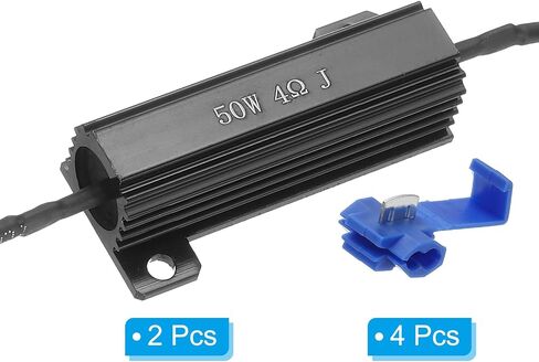 PATIKIL 50W 1 Ohm Aluminum Shell Resistor, 2Pcs Aluminum Housing Resistor with Clips Housed Case Wirewound Resistors Screw Tap Power Resistor, Black in Saudi Arabia