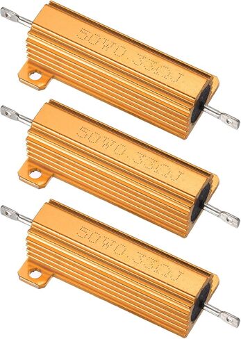PATIKIL 50W 30 Ohm Aluminum Shell Resistor, 3Pcs Aluminum Housing Resistor, 5% Tolerance Wirewound Resistors Screw Tap Chassis Mounted, Golden in Kuwait