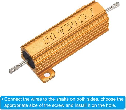 PATIKIL 50W 30 Ohm Aluminum Shell Resistor, 3Pcs Aluminum Housing Resistor, 5% Tolerance Wirewound Resistors Screw Tap Chassis Mounted, Golden in Kuwait