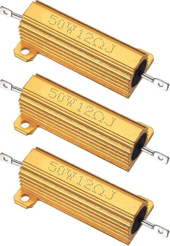 PATIKIL 50W 30 Ohm Aluminum Shell Resistor, 3Pcs Aluminum Housing Resistor, 5% Tolerance Wirewound Resistors Screw Tap Chassis Mounted, Golden in Kuwait