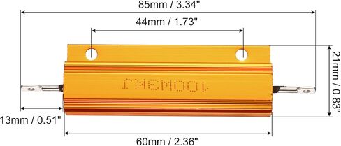 PATIKIL 100W 1 Ohm Aluminum Shell Resistor with Screws, 2 Set Aluminum Housing Resistor Housed Case Wirewound Resistors Screw Tap Power Resistor, Golden in Saudi Arabia
