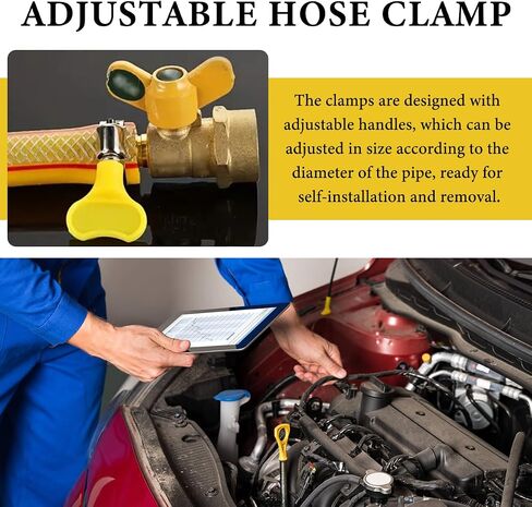 30PCS Stainless Steel Hose Clamps Assortment, 8-29mm Thumb Screw Hose Clamp with Plastic Handle, Adjustable Key-Type Pipe Clamp Set for Automotive Plumbing Securing Hoses in Saudi Arabia