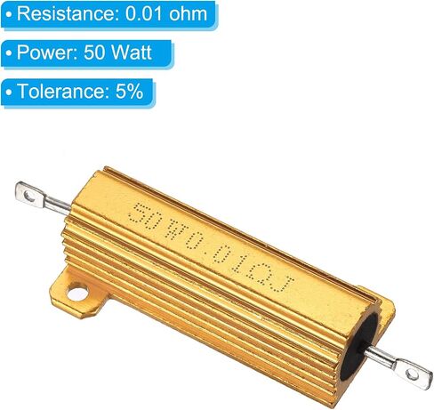 PATIKIL 50W 30 Ohm Aluminum Shell Resistor, 3Pcs Aluminum Housing Resistor, 5% Tolerance Wirewound Resistors Screw Tap Chassis Mounted, Golden in Saudi Arabia